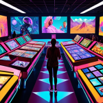 **Prompt:** "A vibrant digital art NFT marketplace, showcasing various colorful and unique digital artworks as tokens. People are actively browsing and trading NFTs on a futuristic platform. The scene should convey excitement and investment, highlighting the accessibility and potential profitability of digital art NFTs."